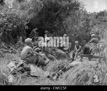 Vietnam-Krieg. Soldaten der 101. US-Luftlandedivision, machen Sie eine Pause vom Dschungel kämpfen östlich von Tam Ky, der Hauptstadt der Stockfoto