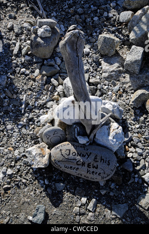 Bruce Bay liegt einige Meilen nördlich von Haast an der Westküste von South Island in Neuseeland. Die Bucht ist übersät mit Haufen von kleinen Felsen, Steinen und Stockfoto