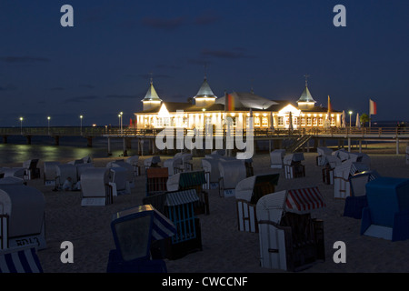 Pier von Ahlbeck, Insel Usedom, Ostseeküste, Mecklenburg-West Pomerania, Deutschland Stockfoto