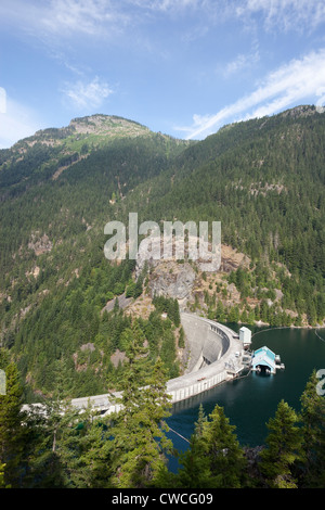 Ross Dam bilden Ross See ist Teil des Skagit River Hydroelectric Project - Ross Lake National Recreation Area Stockfoto