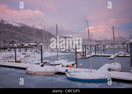 Seward kleinen Bootshafen, Seward, Alaska. Stockfoto