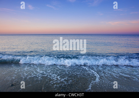 Strand von Finale Ligure / Finalpia an der italienischen Riviera Stockfoto