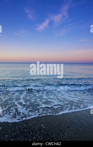 Strand von Finale Ligure / Finalpia an der italienischen Riviera Stockfoto