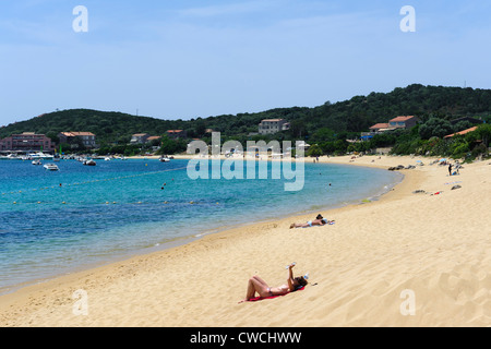 Strand von Porticcio, Korsika, Frankreich Stockfoto