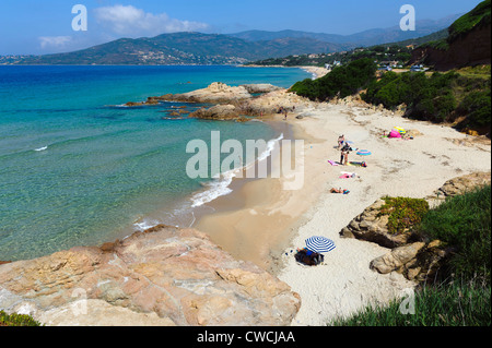 Strand in der Bucht von Sagone, Korsika, Frankreich Stockfoto