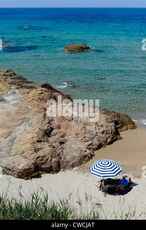 Strand in der Bucht von Sagone, Korsika, Frankreich Stockfoto