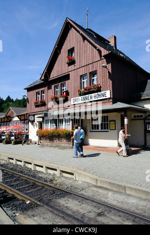 Brocken-Bahnhof in Drei Annen-Hohne, Harz Mountains, Sachsen-Anhalt, Deutschland Stockfoto