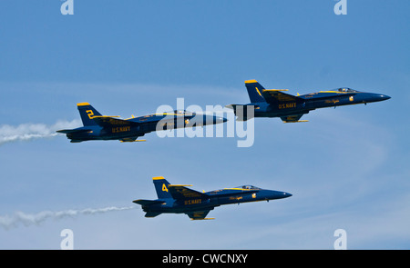 US Navy Blue Angels während Flugshow in Chicago Stockfoto