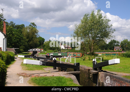 Kingswood Kreuzung, auf der Stratford-upon-Kanal in der Nähe von Lapworth, Warwickshire, England Stockfoto