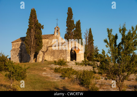 Am Abend Sonnenlicht auf Chapelle Saint-Gegenkandidaten, Eygalieres Provence Frankreich Stockfoto