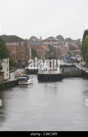 Newark Stadt Lock Newark-on-Trent, Newark, Nottinghamshire, England, Vereinigtes Königreich Stockfoto