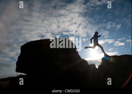 Triathlon-Weltmeister und Olympiasieger Alistair Brownlee in Otley Chevin, North Yorkshire, England. Stockfoto