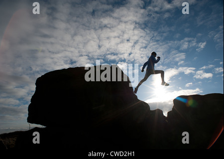 Triathlon-Weltmeister und Olympiasieger Alistair Brownlee in Otley Chevin, North Yorkshire, England. Stockfoto