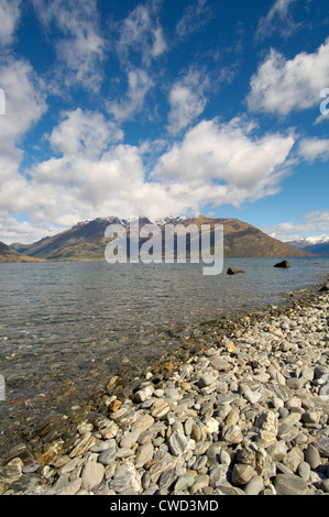 Blick über Lake Wakatipu, Cecil Peak, in der Nähe von Queenstown, Südinsel, Neuseeland Stockfoto