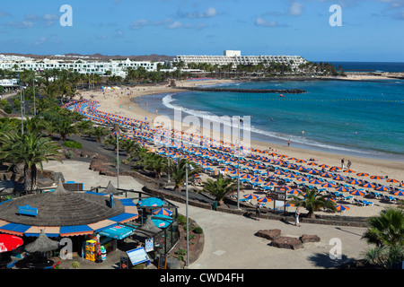 Blick auf Playa de Las Cucharas Stockfoto