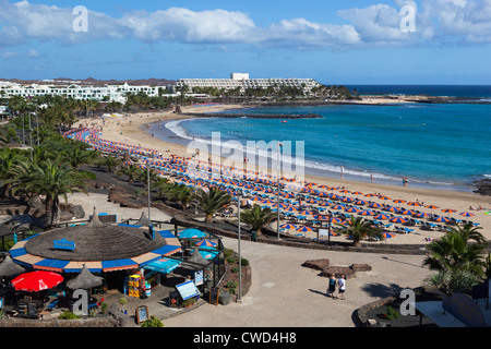 Blick auf Playa de Las Cucharas Stockfoto