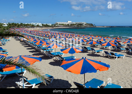 Blick auf Playa de Las Cucharas Stockfoto