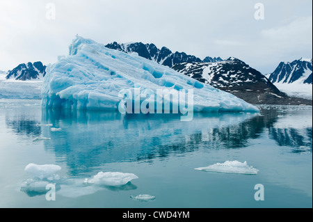 Monaco-Gletscher, Woodfjorden, Arktis, Spitzbergen, Svalbard Stockfoto