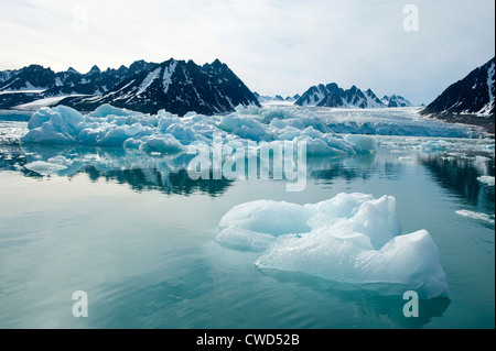 Monaco-Gletscher, Woodfjorden, Arktis, Spitzbergen, Svalbard Stockfoto