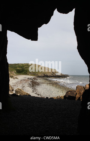 Blick auf Strand von innen St Ninians Höhle Galloway Stockfoto