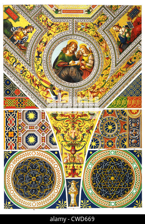 Italienische Renaissance bemalte Decke Stockfoto