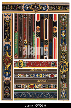 Renaissance-Französisch bemalte Decke Stockfoto