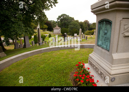 Horace Greeley Denkmal auf dem Green-Wood cemetery Stockfoto