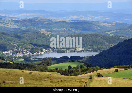 Chambon See im Herzen des Regionalen Parks von volcnoes Auvergne, Puy-de-Dôme, Auvergne, Massif-Central, Frankreich Stockfoto