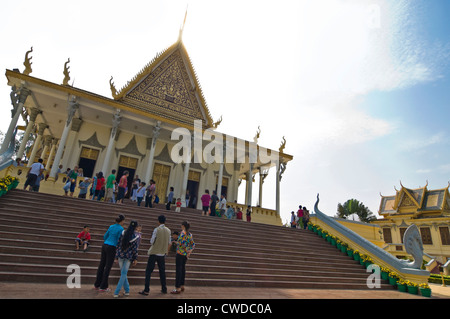 Horizontale Ansicht der Thronsaal, Preah Thineang Dheva Vinnichay, am Königspalast in Phnom Penh, Kambodscha Stockfoto