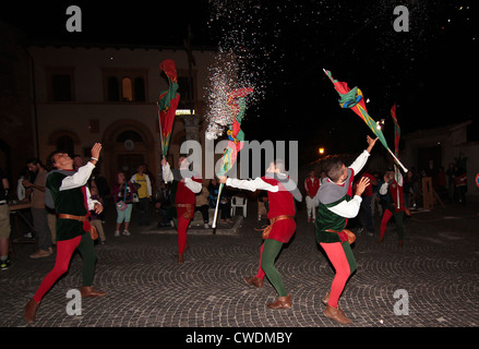 Mittelalterfest in Berg Dorf von Amatrice in Latium-Italien Stockfoto