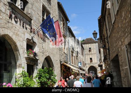 Hotel de Ville in die historische und mittelalterliche Stadt Rocamadour in der Menge Region von Frankreich Südwesteuropa Stockfoto