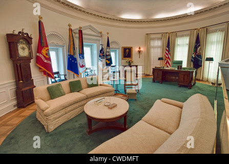 Das Oval Office im Weißen Haus Replikat Lyndon Baines Johnson Library and Museum (LBJ Library) in Austin, Texas, USA Stockfoto