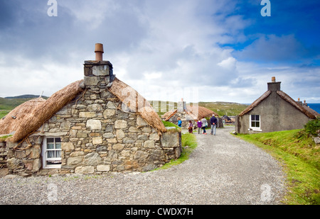 Gearrannan Blackhouse Village in der Nähe von Carloway auf der Isle of Lewis auf den äußeren Hebriden, UK Stockfoto