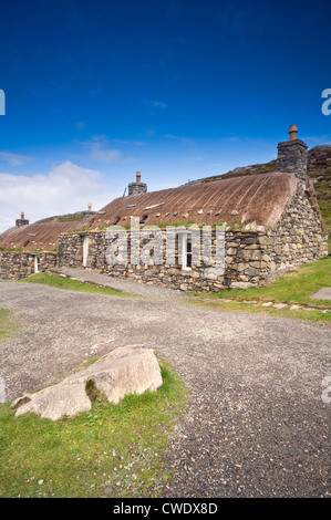 Gearrannan Blackhouse Village in der Nähe von Carloway auf der Isle of Lewis auf den äußeren Hebriden, UK Stockfoto