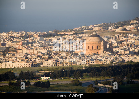 Europa, Malta, Mosta, Stadt und Kuppel Stockfoto