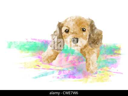 Illustration der niedlichen Welpen Hund Stockfoto