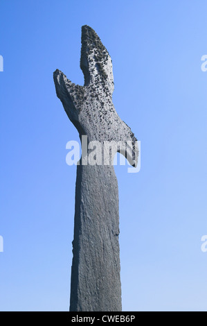 Steinkreuz bei Kilnave Kapelle, Isle of Islay, Agyll und Bute, Scotland, UK. Stockfoto