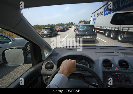 Hamburg, Stau auf der Autobahn Stockfoto