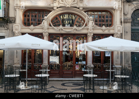 Majestätische Cafe Rua de Santa Catarina - Porto Portugal Stockfoto