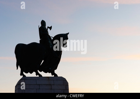 Statue von König Robert the Bruce bei Borestone, Bannockburn, Stirling, Schottland, UK. Stockfoto