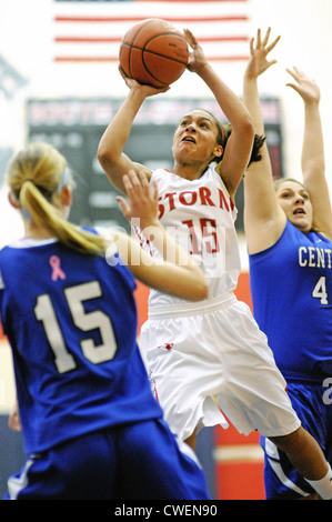 Basketball Spieler schießen zum Jump. USA. Stockfoto