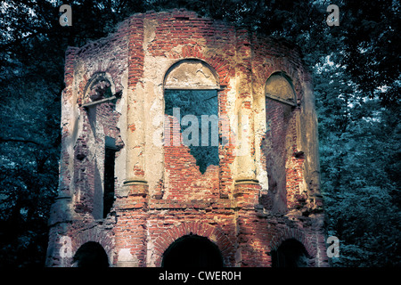 Ruinen im dunklen Wald - Morysin Stockfoto