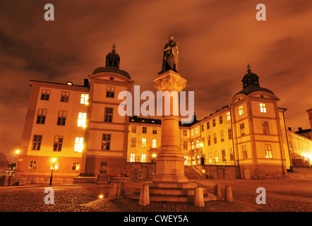 Nachtansicht der Architektur des 17. Jahrhunderts in Riddarholmen (The Knights-Insel), eine kleine Insel Teil von Gamla Stan, die Altstadt in Stockfoto