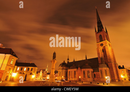 Nachtansicht der Architektur des 17. Jahrhunderts in Riddarholmen (The Knights-Insel), eine kleine Insel Teil von Gamla Stan, die Altstadt in Stockfoto