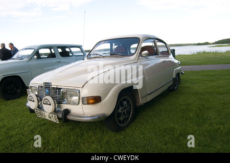 Saab 95 schwedische Oldtimer Autos Foglight Nebelscheinwerfer Nebelscheinwerfer Leuchten Schweden Schwedisch Stockfoto