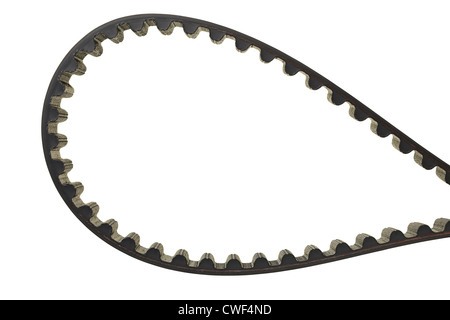 Ein Auto Zahnriemen isoliert auf weißem Hintergrund. Stockfoto