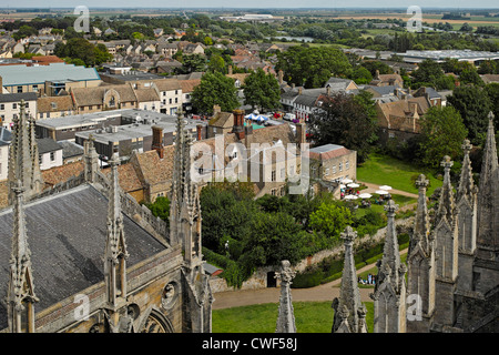 Blick von Ely Kathedrale Turm Blick nach Osten Stockfoto
