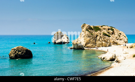 Aphrodite Felsen, Zypern. Der legendäre Geburtsort der Göttin Aphrodite. Petra Tou Romiou Volksmund Stockfoto