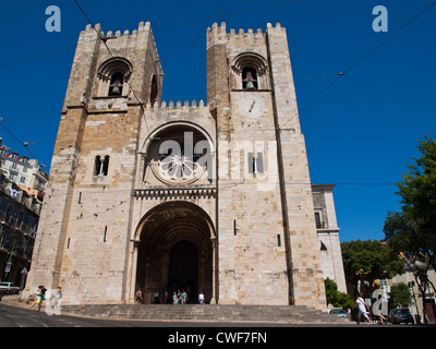 Lissabon Kathedrale Sé Fassade Stockfoto