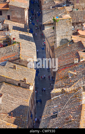 Roof Tops, San Gimignano, Siena, Toskana, Italien Stockfoto